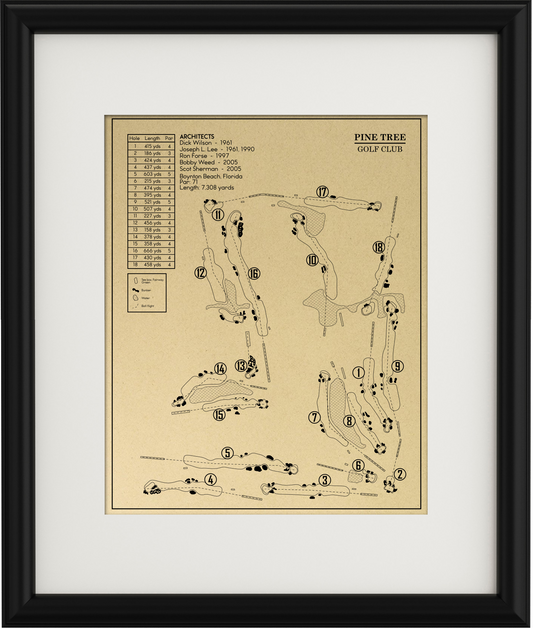 Pine Tree Golf Club Outline (Print)