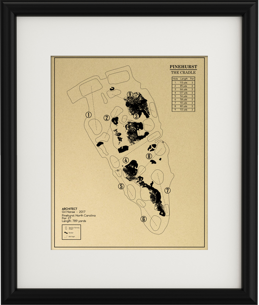 Pinehurst "The Cradle" Golf Course Outline (Print)