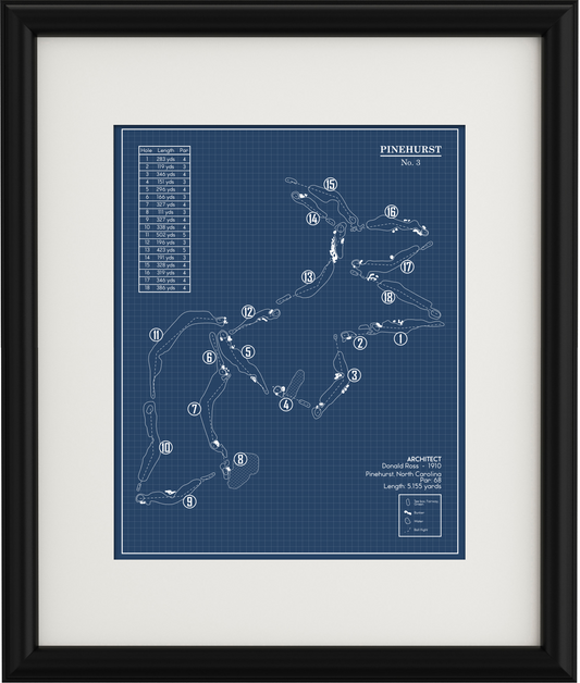 Pinehurst No. 3 Golf Course Blueprint (Print)