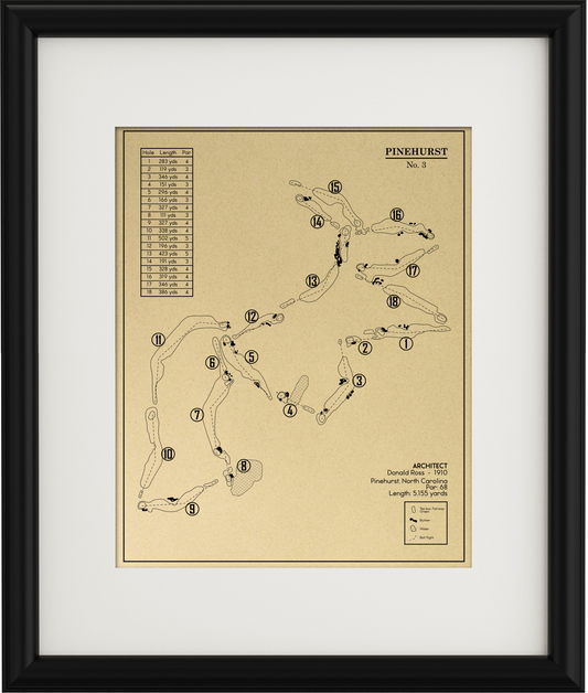 Pinehurst No. 3 Golf Course Outline (Print)