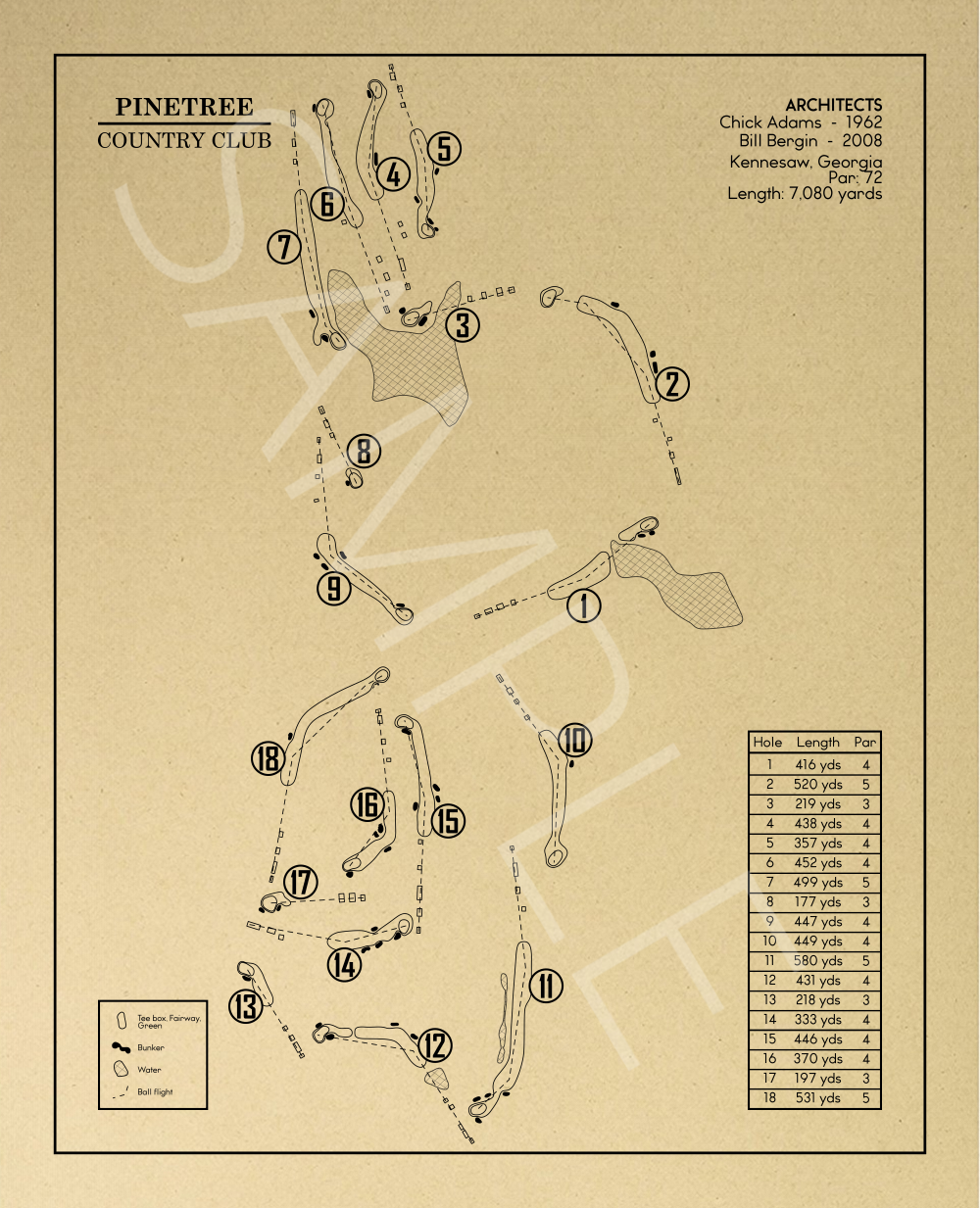 Pinetree Country Club Outline (Print)