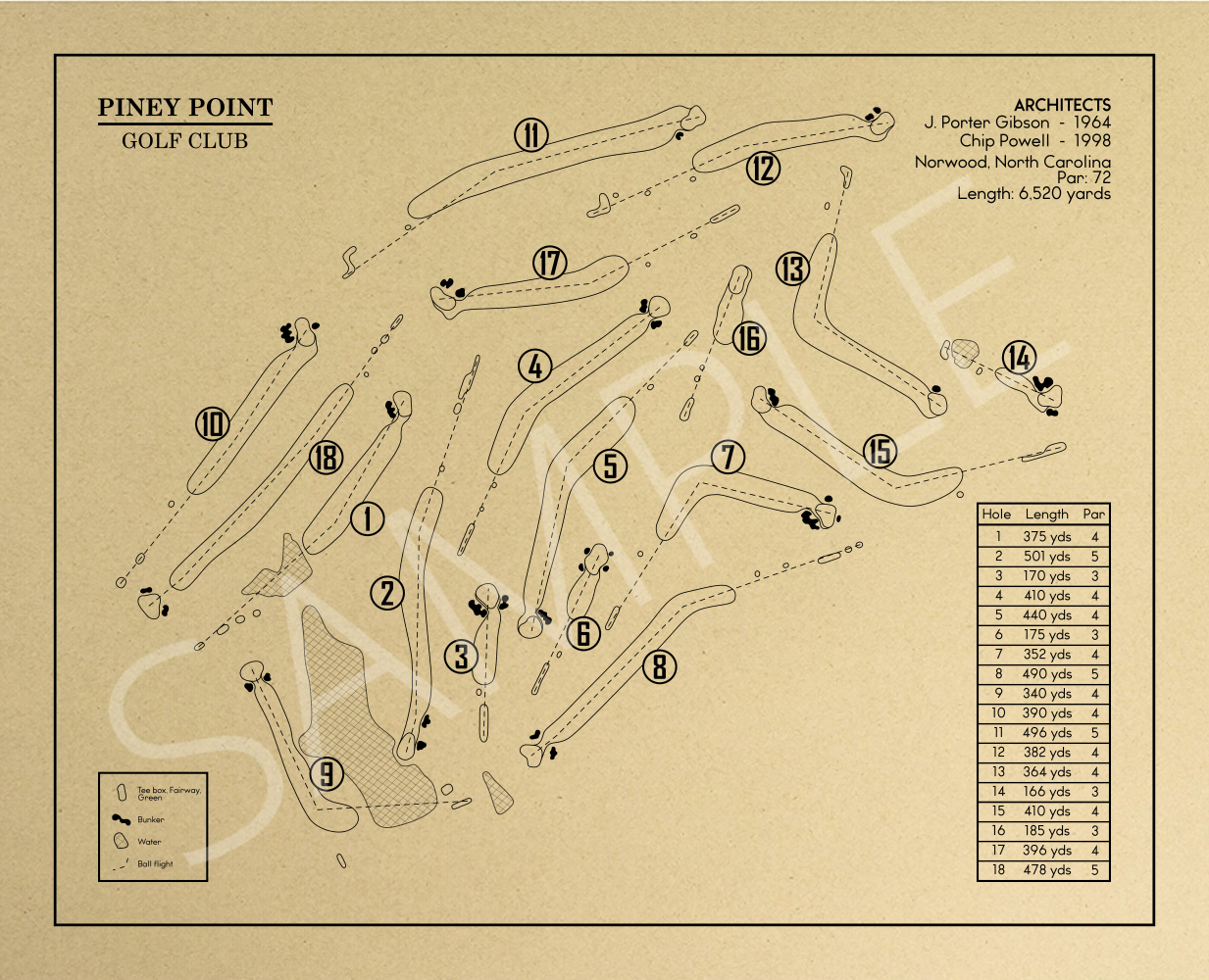 Piney Point Golf Club Outline (Print)