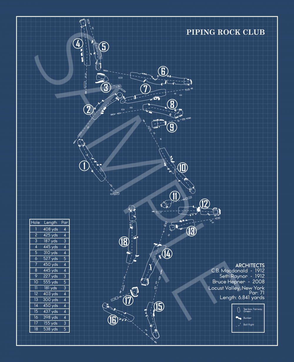 Piping Rock Club Blueprint (Print) – GolfBlueprints