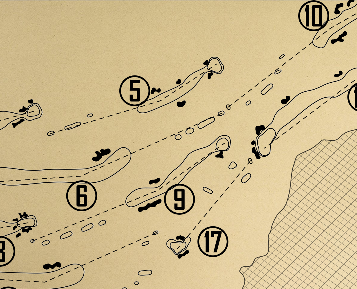 Poipu Bay Golf Course Outline (Print)