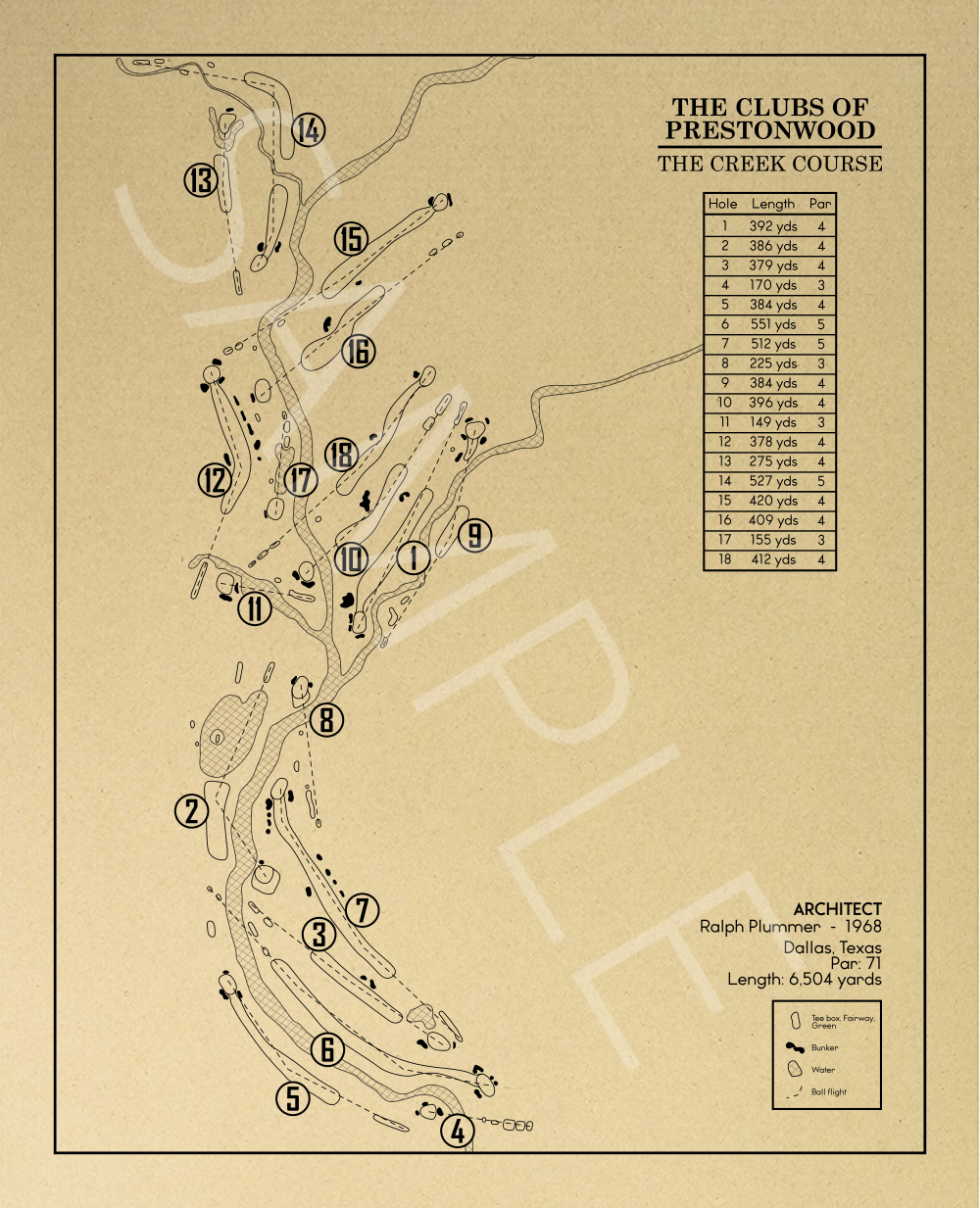 The Clubs at Prestonwood - Creek Course Outline (Print)