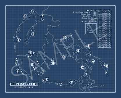 The Prince Course at Princeville Blueprint (Print)