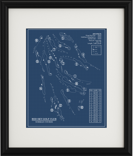 Red Sky Golf Club Norman Course Blueprint (Print)