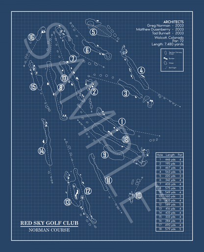 Red Sky Golf Club Norman Course Blueprint (Print)