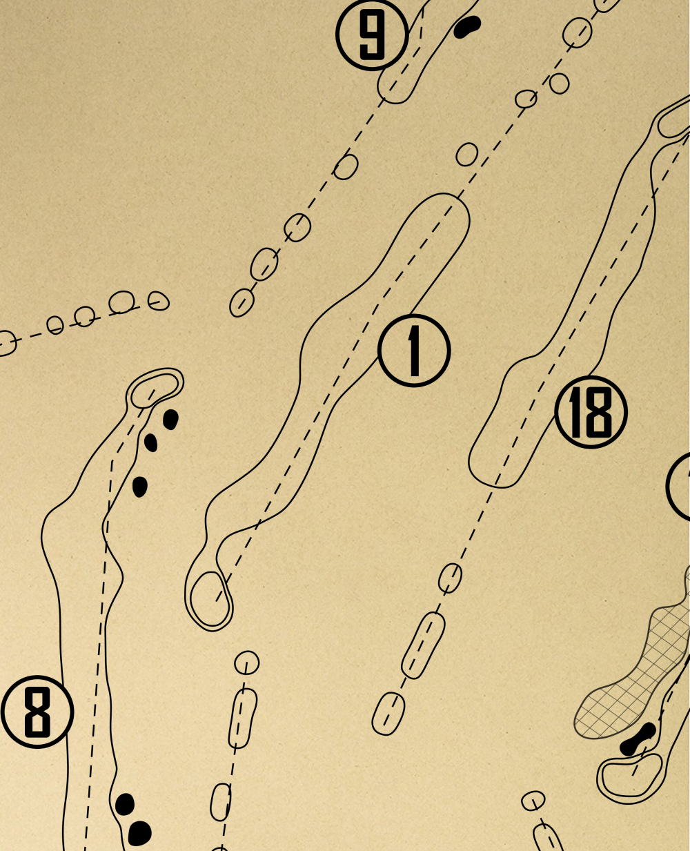 Riverpines Golf Course Outline (Print)