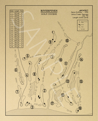 Riverpines Golf Course Outline (Print)