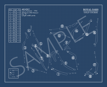 Royal Oaks Golf Course Blueprint (Print)