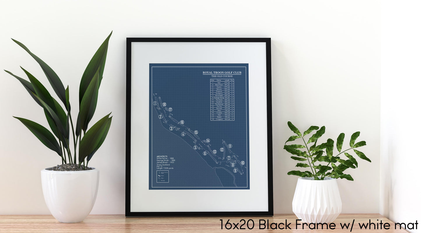 The Old Course at Royal Troon Golf Club Blueprint (Print)