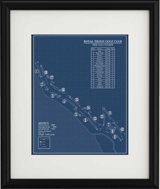 The Old Course at Royal Troon Golf Club Blueprint (Print)