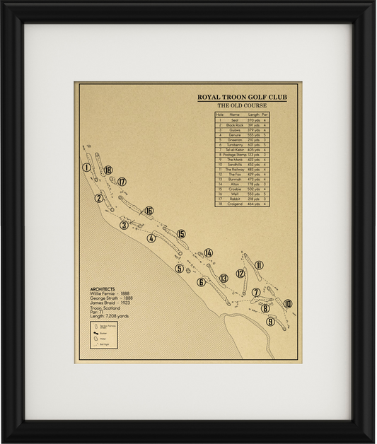 The Old Course at Royal Troon Golf Club Outline (Print)