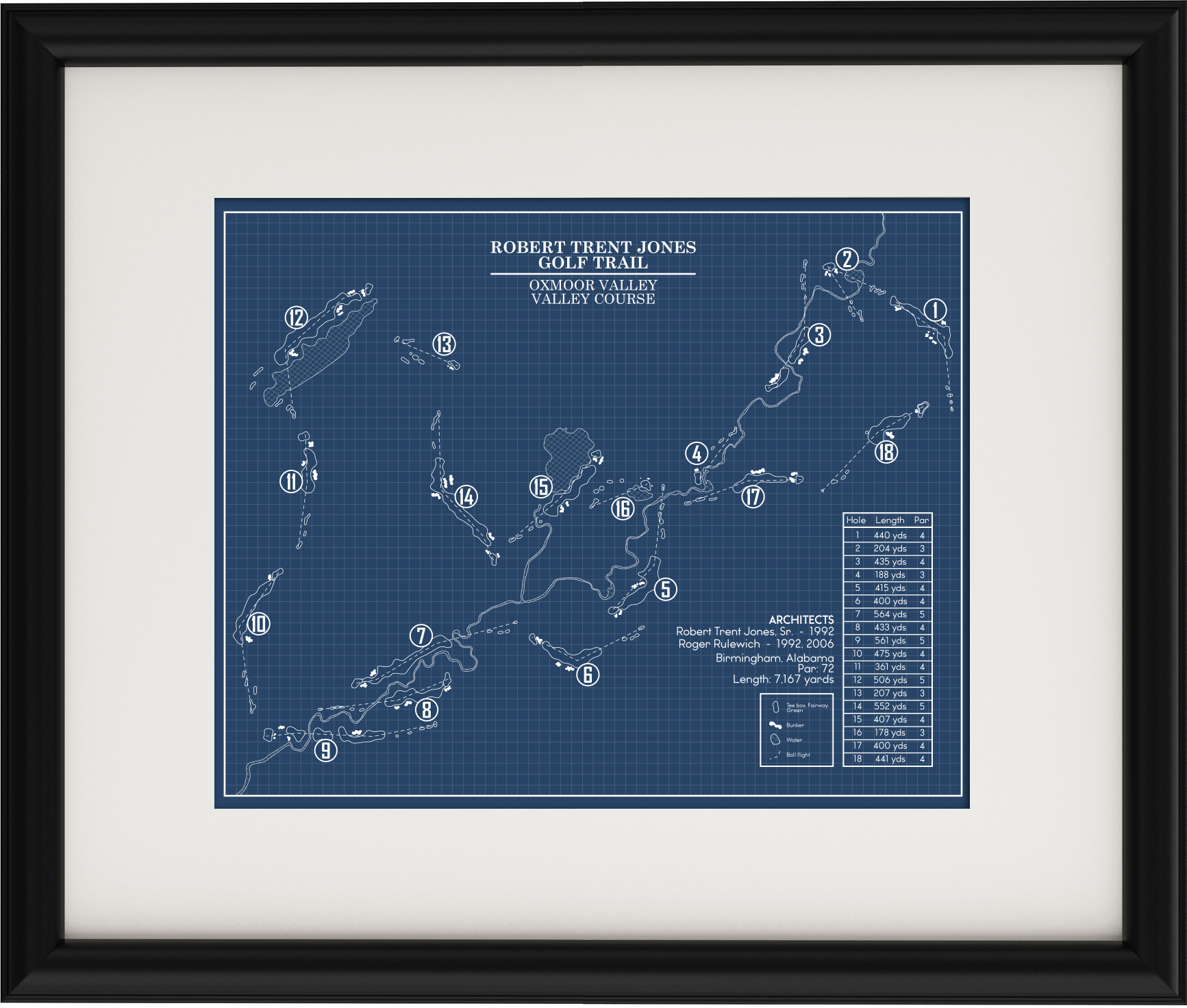 RTJ Golf Trail Oxmoor Valley Valley Course Blueprint (Print ...