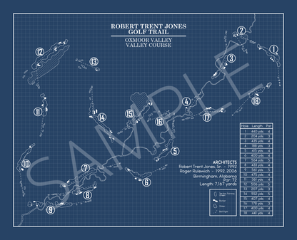 RTJ Golf Trail Oxmoor Valley Valley Course Blueprint (Print)