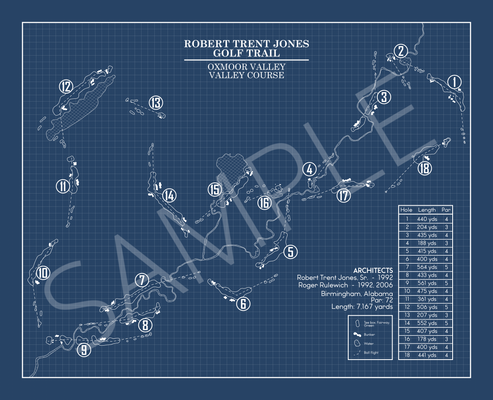 RTJ Golf Trail Oxmoor Valley Valley Course Blueprint (Print