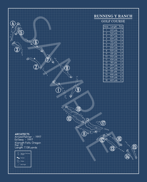 Running Y Ranch Golf Course Blueprint (Print) – GolfBlueprints