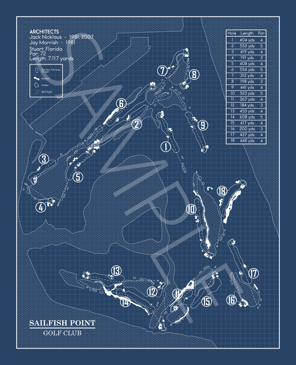 Sailfish Point Golf Club Blueprint (Print)