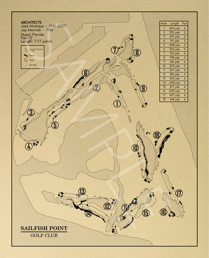 Sailfish Point Golf Club Outline (Print)