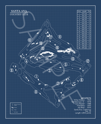 Santa Ana Country Club Blueprint (Print)
