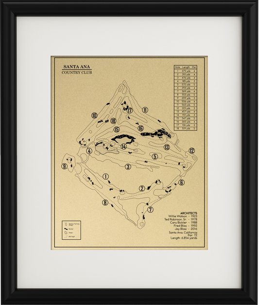 Santa Ana Country Club Outline (Print)