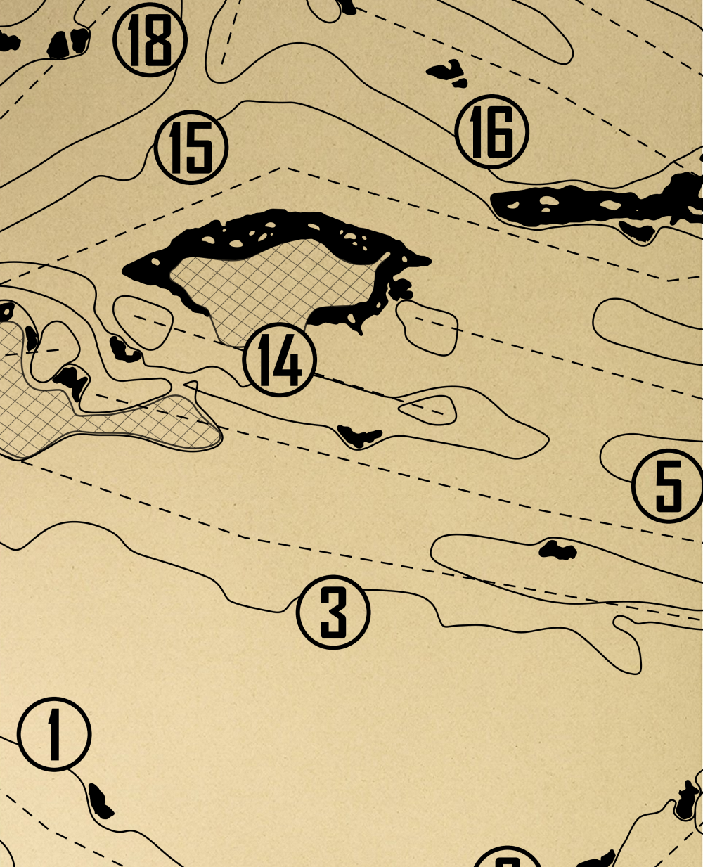 Santa Ana Country Club Outline (Print)