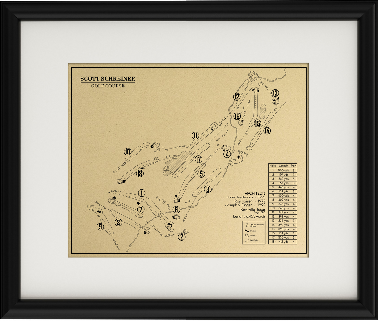 Scott Schreiner Municipal Golf Club Outline (Print) GolfBlueprints