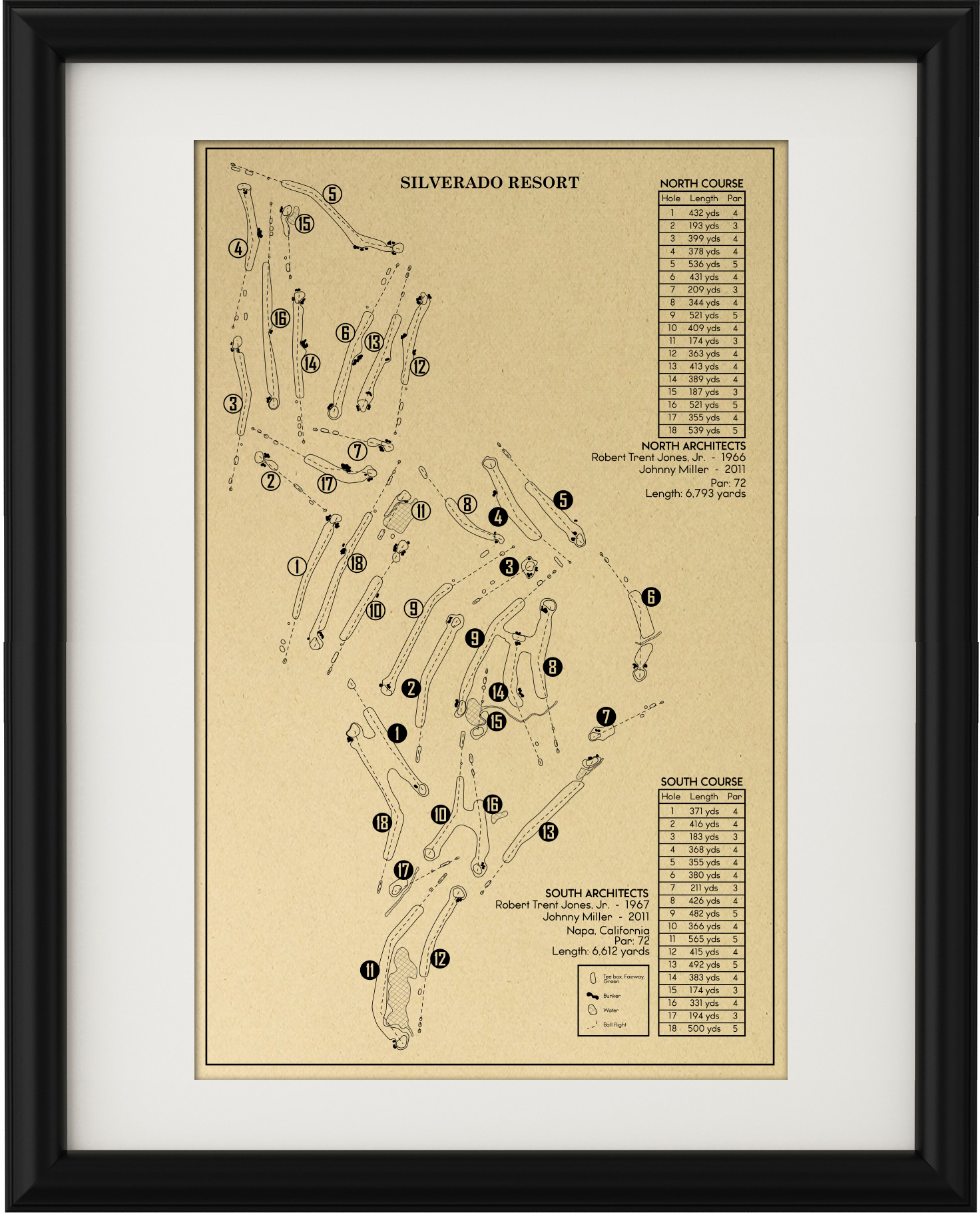 Silverado Resort Outline (Print) – GolfBlueprints
