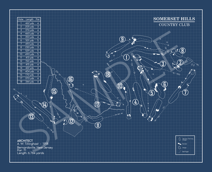 Somerset Hills Country Club Blueprint (Print)