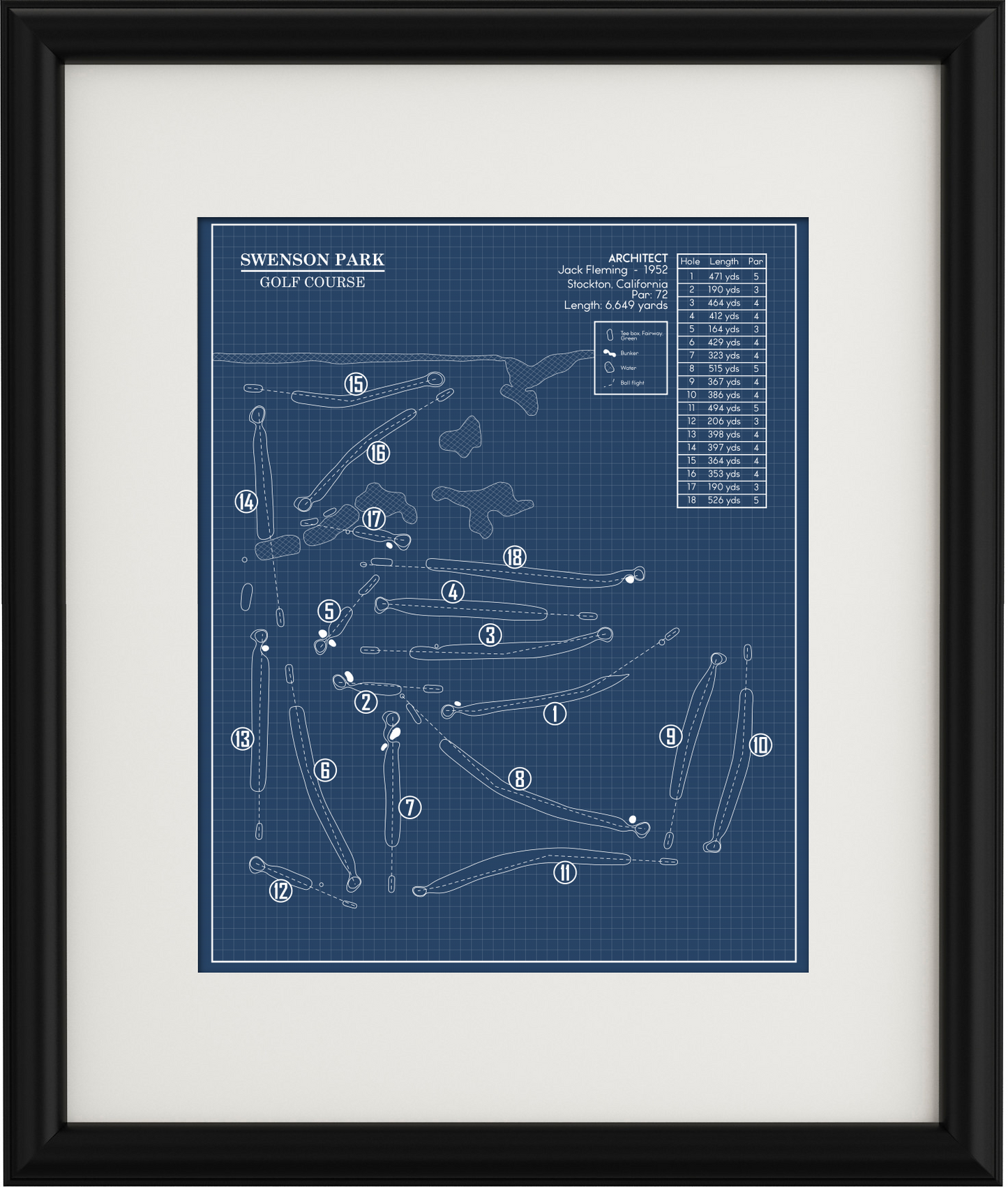 Swenson Park Golf Course Blueprint (Print)