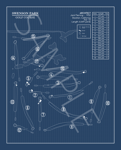 Swenson Park Golf Course Blueprint (Print)