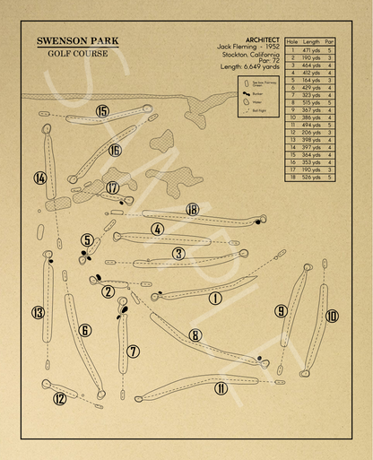 Swenson Park Golf Course Outline (Print)