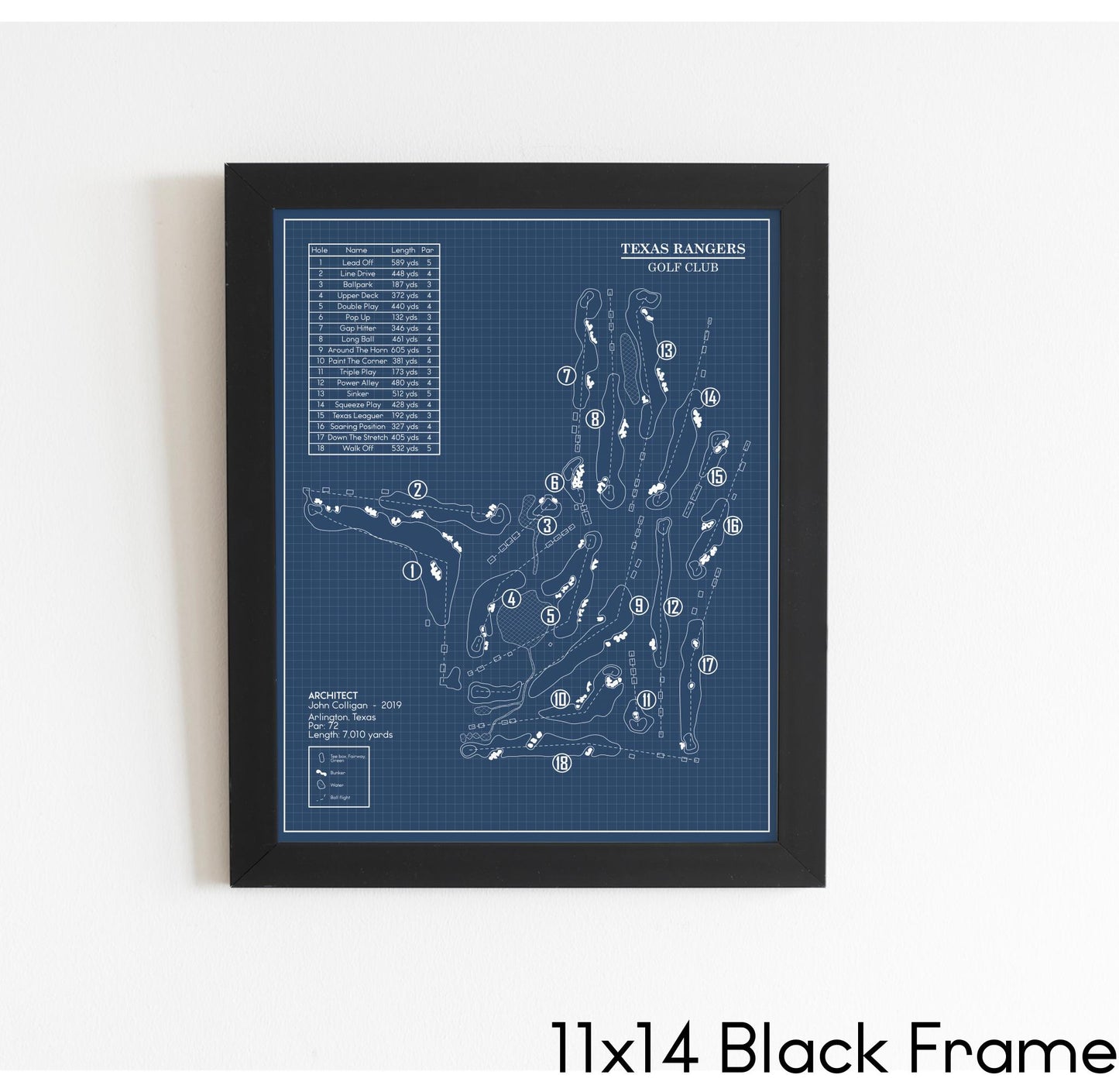 Texas Rangers Golf Club Blueprint (Print)