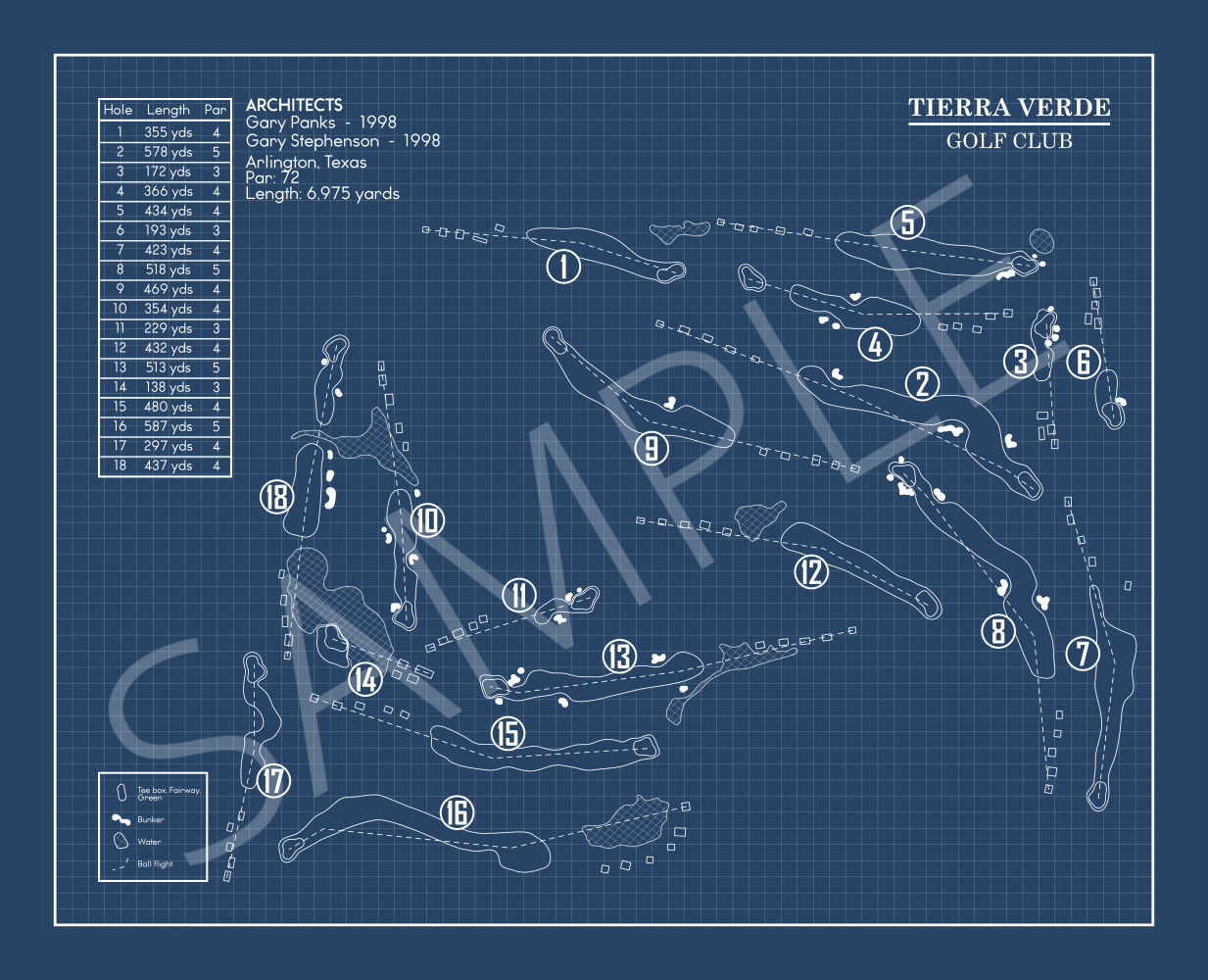 Tierra Verde Golf Club Blueprint (Print)