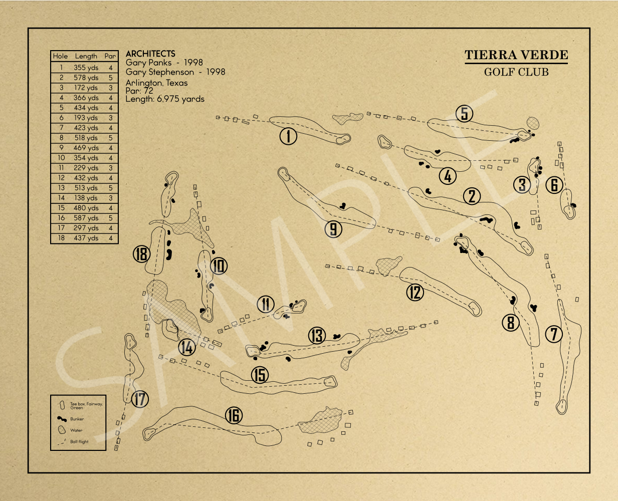 Tierra Verde Golf Club Outline (Print)