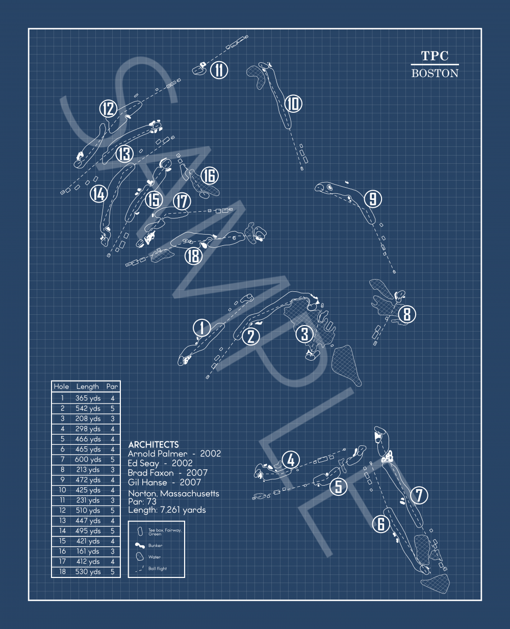 TPC Boston Blueprint (Print) – GolfBlueprints