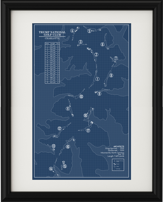 Trump National Golf Club Charlotte Blueprint (Print)