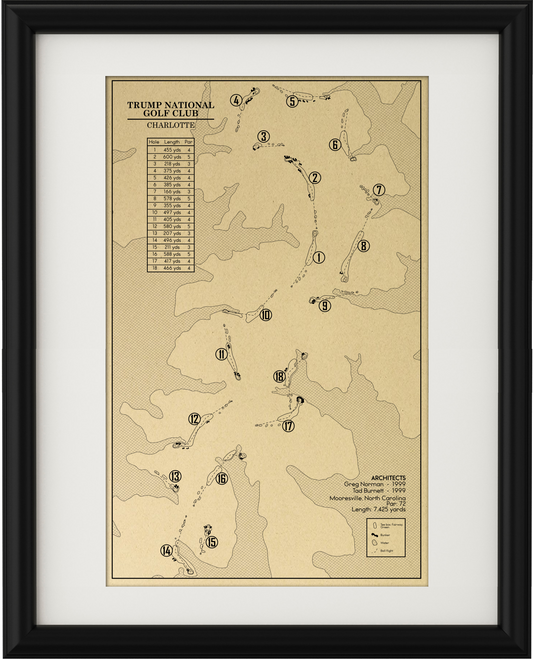 Trump National Golf Club Charlotte Outline (Print)