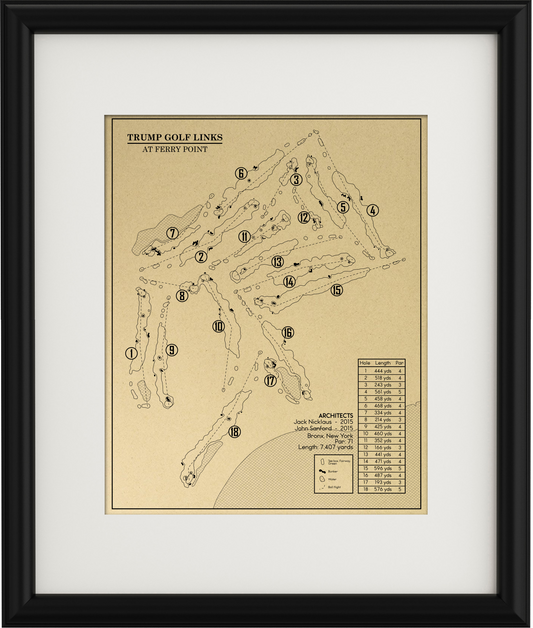 Trump Golf Links at Ferry Point Outline (Print)