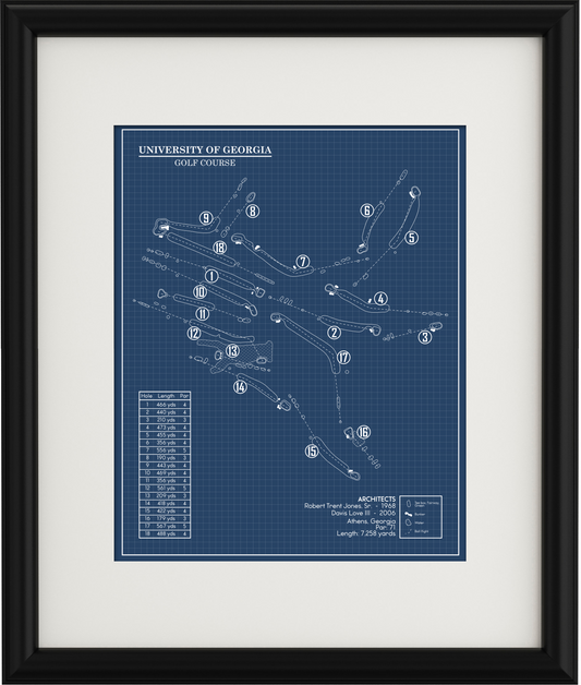 University of Georgia Golf Course Blueprint (Print)