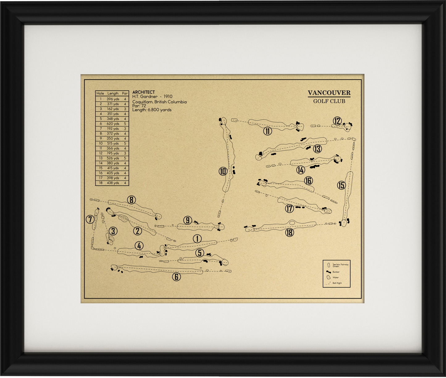 Vancouver Golf Club Outline (Print)