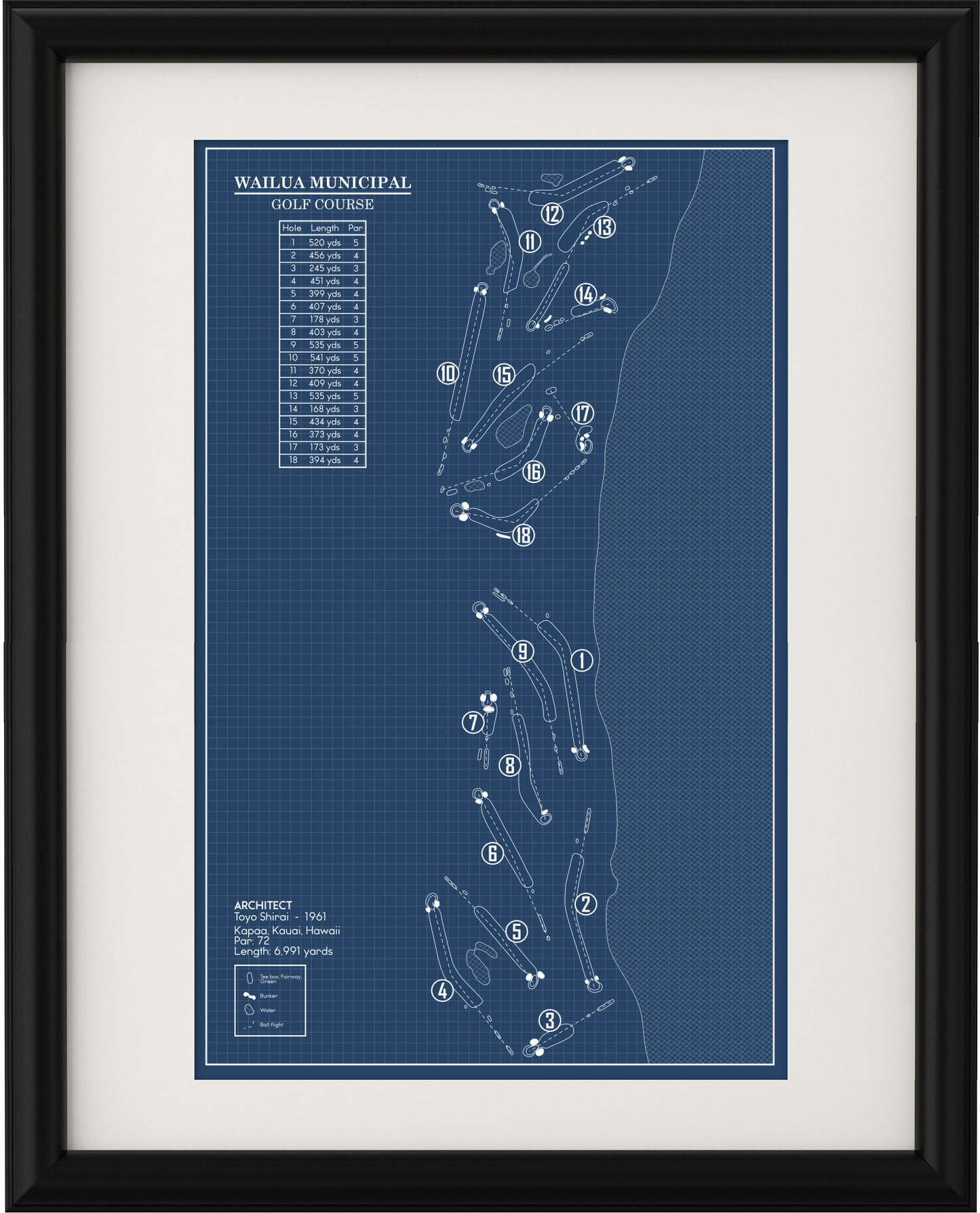 Wailua Municipal Golf Course Blueprint (Print)