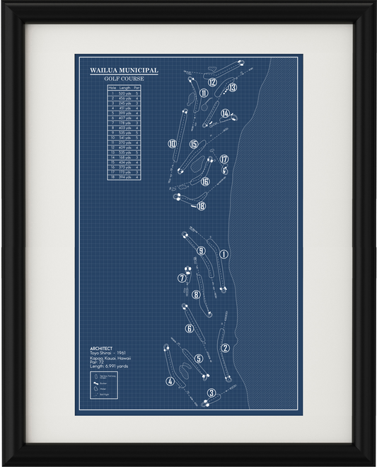 Wailua Municipal Golf Course Blueprint (Print)