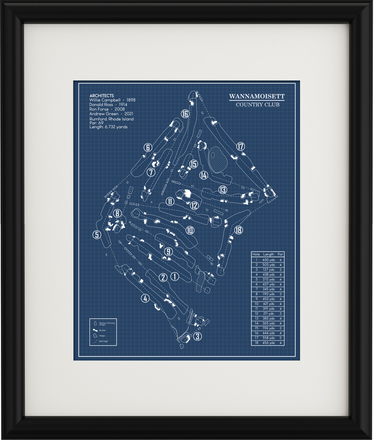 Wannamoisett Country Club Blueprint (Print)