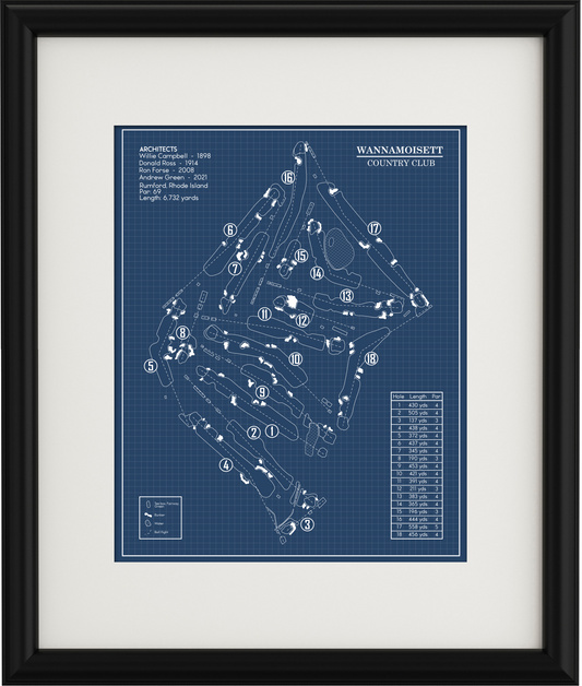 Wannamoisett Country Club Blueprint (Print)
