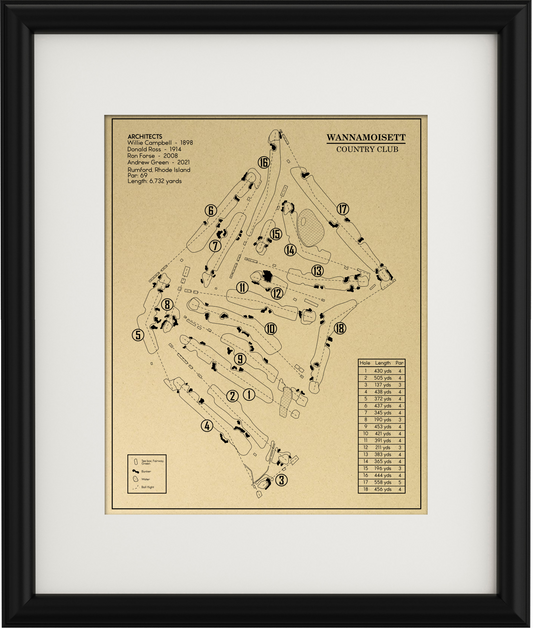 Wannamoisett Country Club Outline (Print)