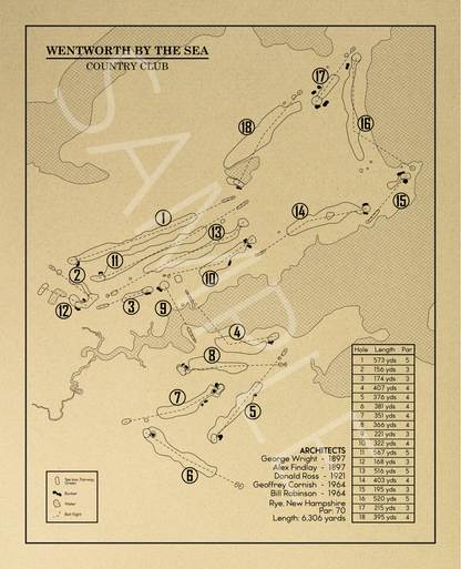 Wentworth By The Sea Country Club Outline (Print)
