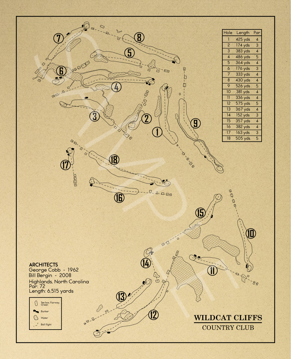 Wildcat Cliffs Country Club Outline (Print)