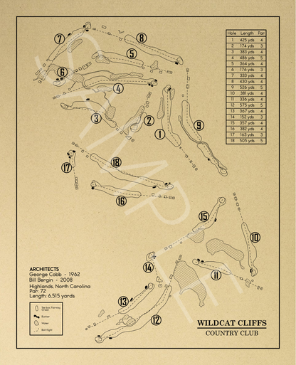 Wildcat Cliffs Country Club Outline (Print)